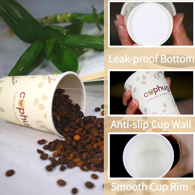 Disposable Paper Cups, 8 oz, 300 Count, Yellow