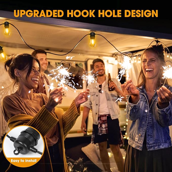 String Lights for Outdoor Use: 50 Ft LED, Yellow, Shatterproof