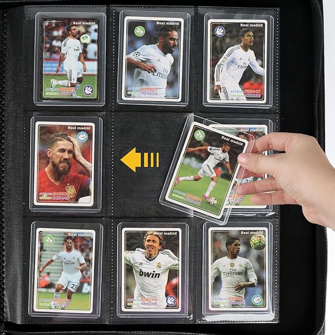 Toploader Binder with 9-Pocket Pages, Holds 288 "3×4" Rigid Toploader Hard Cases, Card Holder for Collectible Cards or Sports Cards, Durable Sleeves for Storage & Display (Navy)