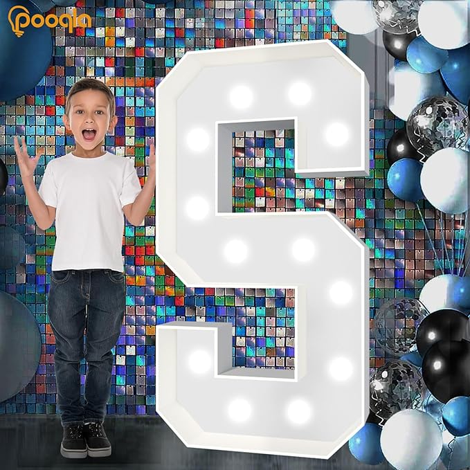 Party Decorations: 4 FT Light Up Mosaic Letter A, Warm and Cool White