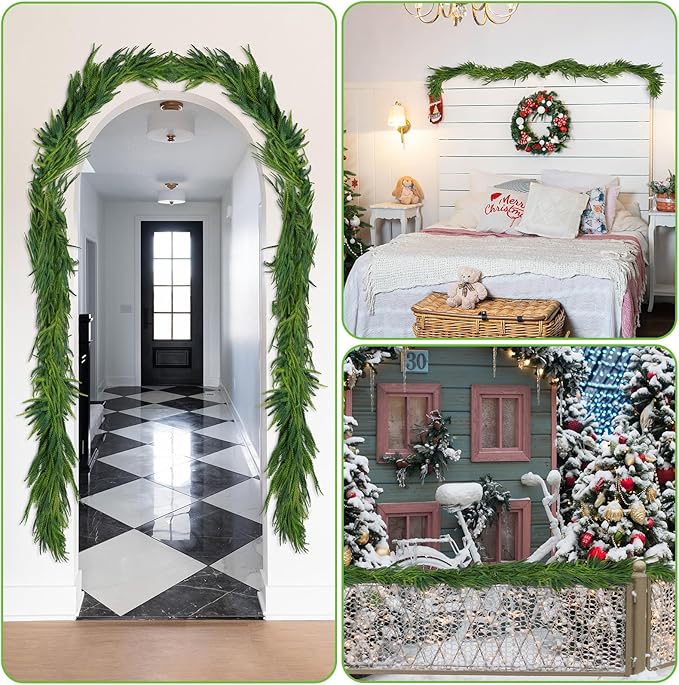 Garlands: 3 Pack of 9 Ft Green Artificial Norfolk Pine