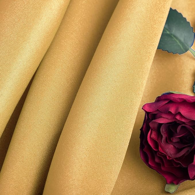 Ascoza 2pack 90x156 Inch Gold Rectangular Tablecloth 8 Feet Table Cloth in Polyester Fabric for Wedding/Banquet/Restaurant/Parties