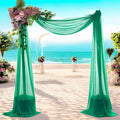 MDS Halloween Chiffon Draping Fabric - 1 Panel, 30" Wide x 100ft Long - Sheer Spooky Arbor & Canopy Drapery for Haunted House Backdrops, Party Ceilings, DIY Costumes & Themed Events - Emerald Green