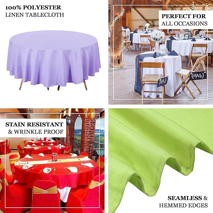 Efavormart Round Tablecloth, 90 Inch Stain & Wrinkle Resistant Washable Table Cloth, Decorative Polyester Fabric Table Cover for Banquet, Wedding, Dining- Dusty Blue