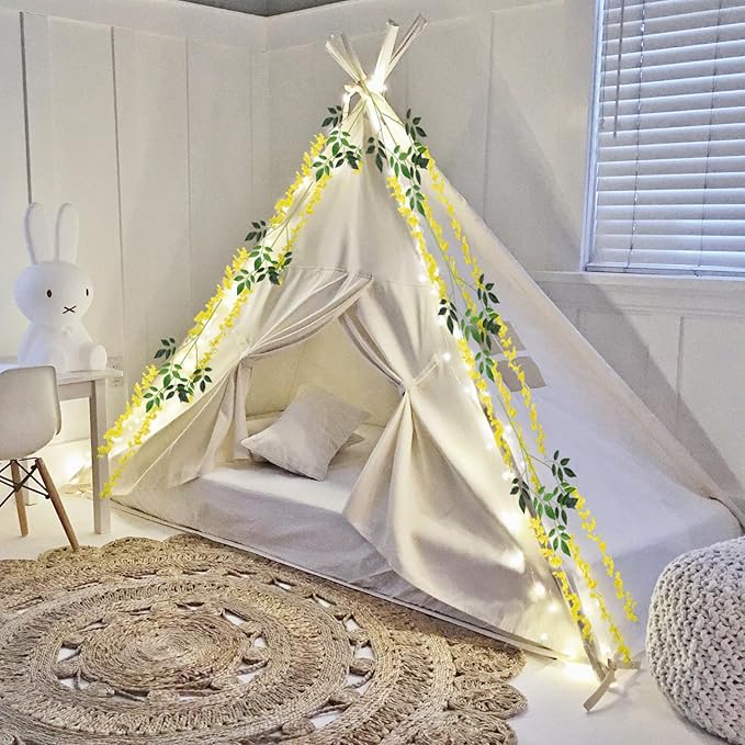 12 Pack Yellow Wisteria Hanging Flowers, 3.44 Ft Fake Hanging Flowers, Artificial Wisteria Garland Vines for Wedding Room Backdrop Outdoor Patio Garden Decoration