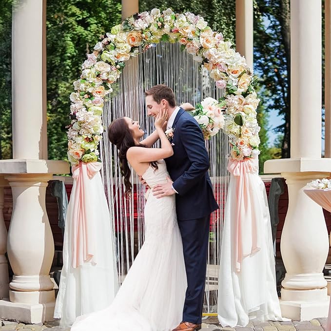 Arch Backdrop Stand, 7.2 ft Gold Metal Wedding Frame for Balloons
