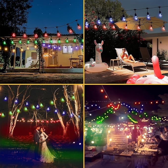 String Lights 144 ft Solar Outdoor, 8 Colors with 6 Modes