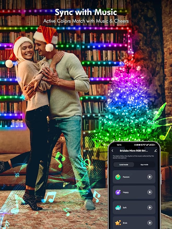 Indoor String Lights, 200 LED RGB Silver Wire with Voice and App Control