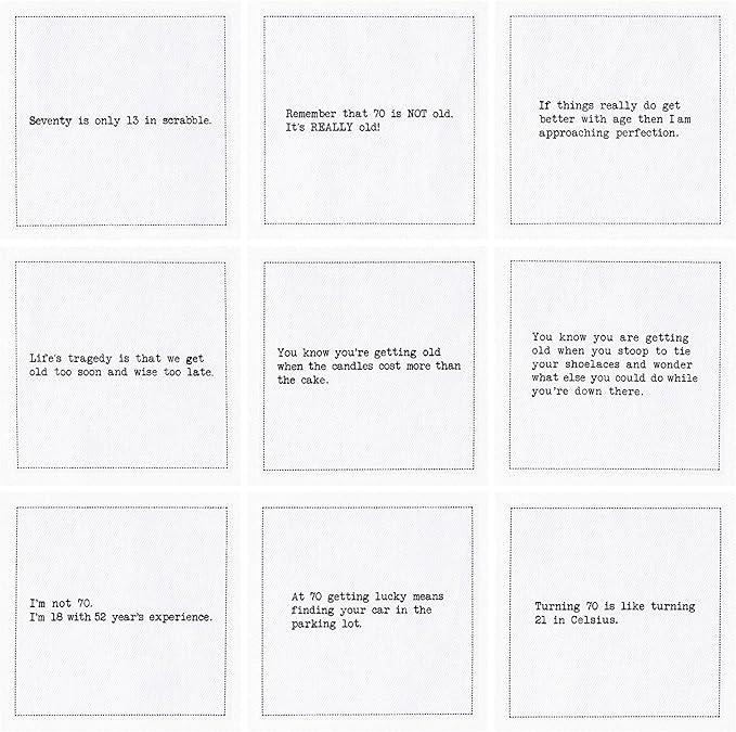 Five Star Napkins 70th Birthday Quotes White Cotton Cocktail Napkins, Beverage Napkins, Bar Napkins, Cloth Napkins, Party Napkins, Events, Holidays, Weddings, Birthdays, Disposable, 4.5" x 4.5"- (50x)