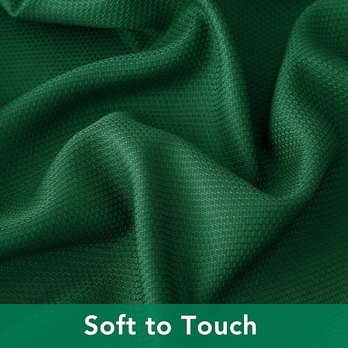 Biscaynebay Textured Fabric Christmas Square Table Cloth 60x60 Inch, Hunter Green Water Resistant Spill Proof Tablecloths for Dining, Kitchen, Wedding and Parties etc. Machine Washable