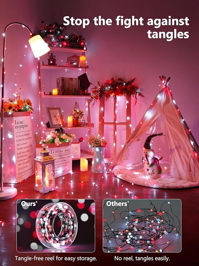 Indoor String Lights, 200 LED Fairy Lights, 16 Million Colors, 66 Feet