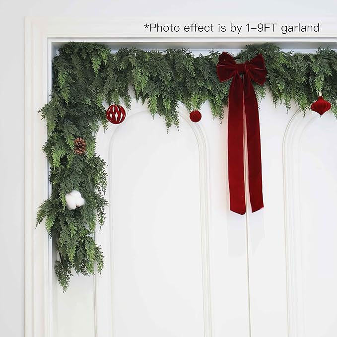 Garland Artificial Cedar, 2 Pieces 6 Ft Green PE Christmas Decor