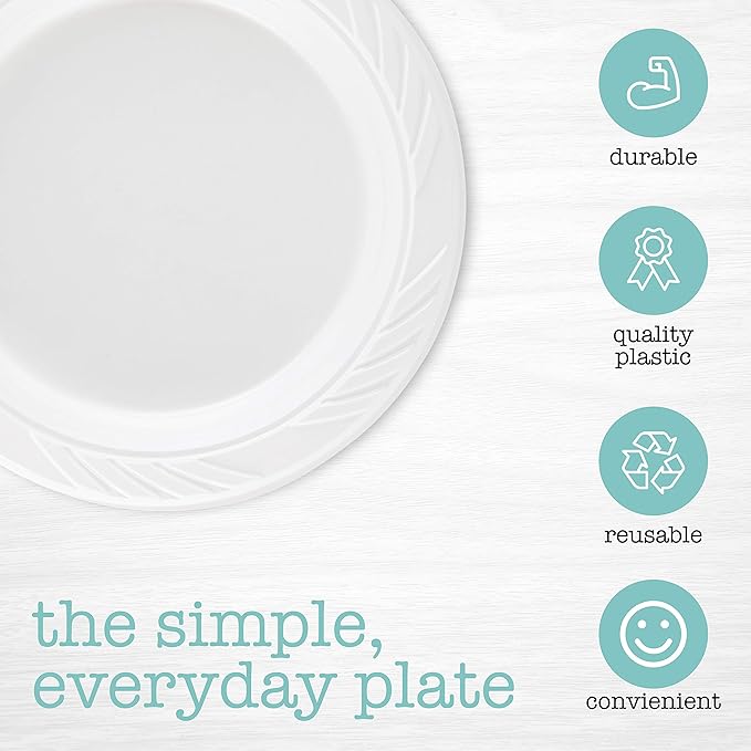Disposable Plastic Plates, 6 Inch White, Pack of 400