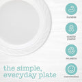 Disposable Plastic Plates, 6 Inch White, Pack of 400
