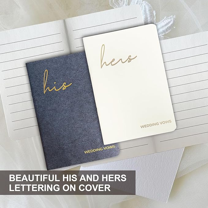 Wedding Vow Books His and Hers, Wedding Registry Gifts Ideas for Bride & Groom,Wedding Essentials