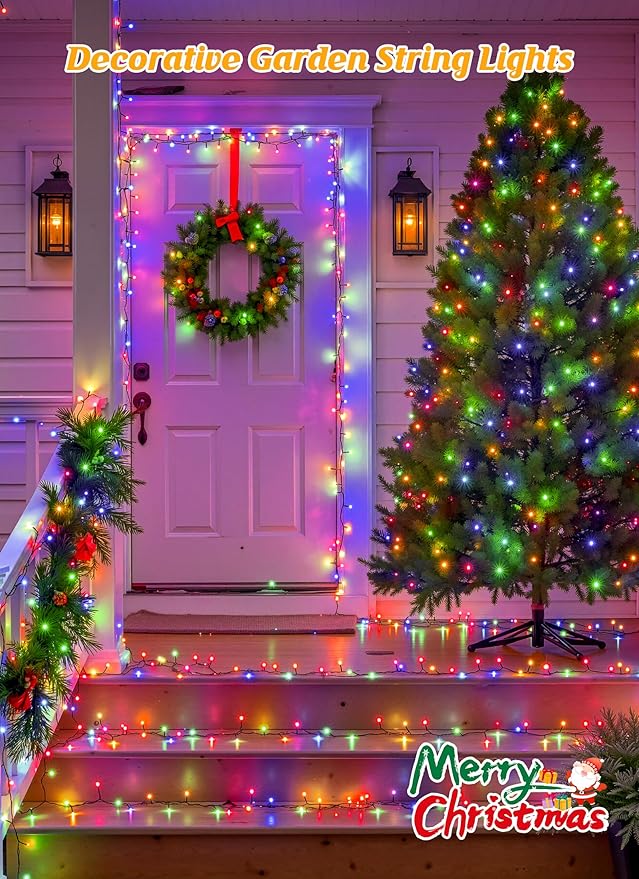 String Lights Solar Outdoor, 4 Pack 39ft Multicolor Strands