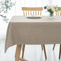 maxmill Linen Textured Rectangular Tablecloth Water Resistant Wrinkle Free Spill-Proof Stain Proof Table Cloth for Dining Room Decoration, Banquet Party Wedding Holiday Dinner, 60 x 84 Inch, Mocha