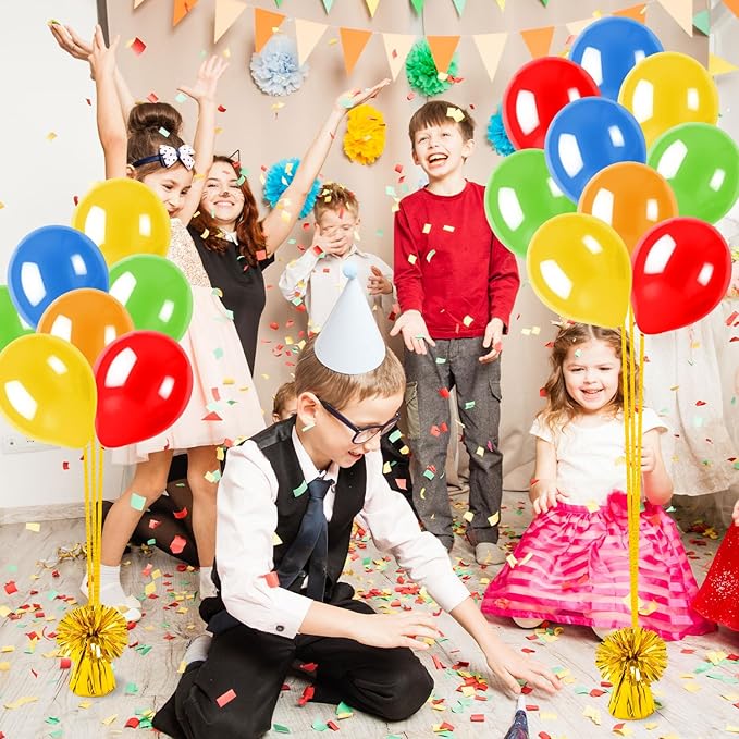 Balloon Weights, 24 Gold Metallic Foil Anchors with Ribbon
