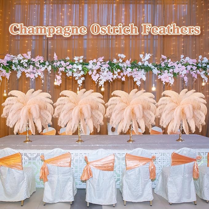 80 Pcs Large Natural Ostrich Feathers Plumes 14-16 Inch Bulk for DIY Crafts Wedding Party Centerpiece Vase