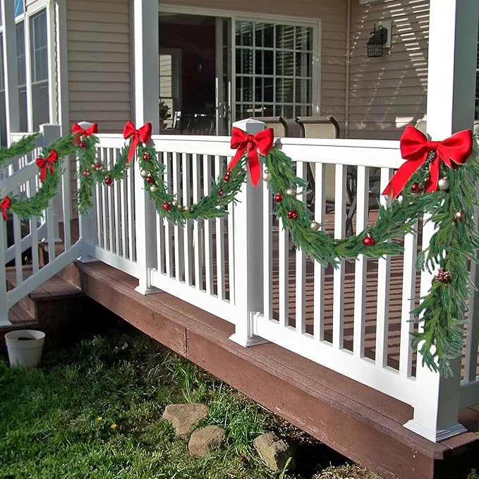 Garlands for Holiday Decor, Green Norfolk Pine Style, 2 x 9 Ft