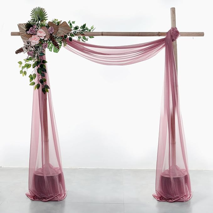 Backdrop Fabric Mauve Sheer Chiffon, 30 Inch x 40 Ft Panel