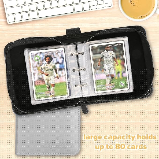 Trading Card Binder, Card Collection Binder Album Folder with 80 Side Loading Pockets, 1 Pocket Trading Card Album Folder for TGC,MTG, Baseball Cards, Yugioh