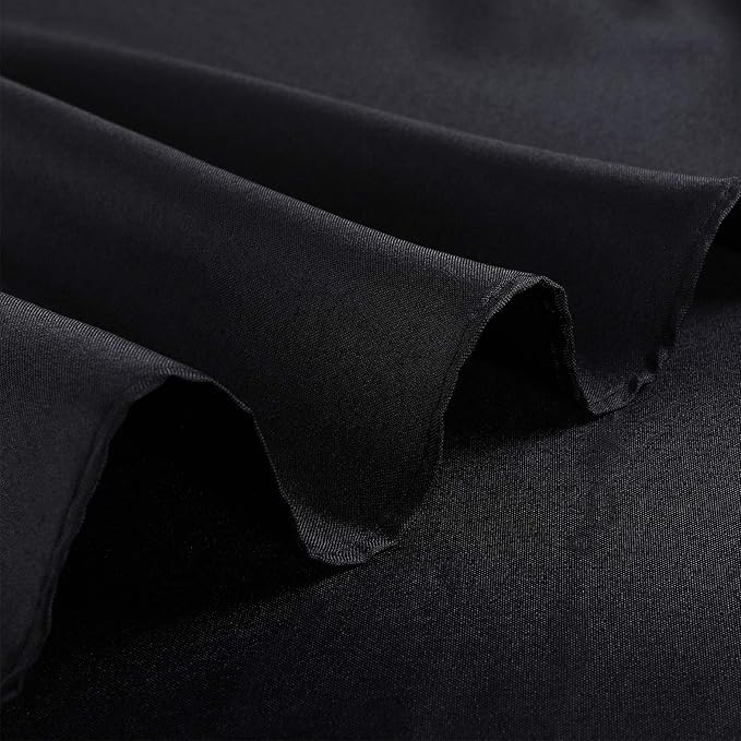 Tablecloths, 120 Inch Round Black Polyester, Pack of 6