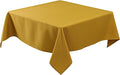 Biscaynebay Textured Fabric Christmas Square Table Cloth 90x90 Inches, Gold Water Resistant Tablecloths for Dining, Kitchen, Wedding and Parties etc. Machine Washable