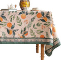 patdrea Designer Vintage Linen Rectangle Table Cloth,Framhouse Oranges and Leaves Pattern French Tablecloth,Fall Decor Cover for Kitchen Dining Christmas,Thanksgiving,55"x79"-Palladin a