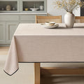 MIULEE Natural-Black Linen Tablecloth 60x84 Inch Rectangle Table Cloth Waterproof,Stain Resistant & Wrinkle Resistant for Dining Party Wedding