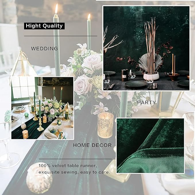 Velvet Table Runner, 5 Pack Luxurious Wedding Reception Decorations Soft Velvet Fabric Table Linen Overlay for Party (20 x 120 inch, Navy)