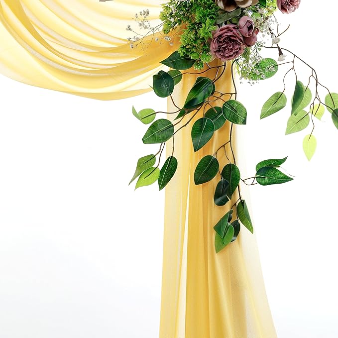 Backdrop Fabric Panels, Gold Sheer Chiffon, 2 Pack, 30 x 40 Ft