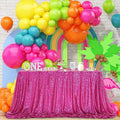 QueenDream Sparkly Sequin Tablecloth - Fuchsia Table Cloth 50x80 Inches Rectangle Table Overlay Fabric for Birthday Parties Baby Shower Decoration