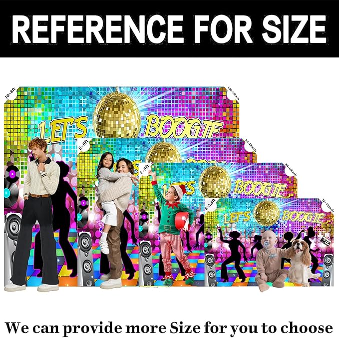 Disco Backdrop 7 x 5 ft Retro Glow Party 70s 80s 90s Theme Stage Dance Background Disco Party Decoration Disco Ball Banner Dance Backdrop for Birthday Party Prom Portrait Photo Props Polyester, Multi