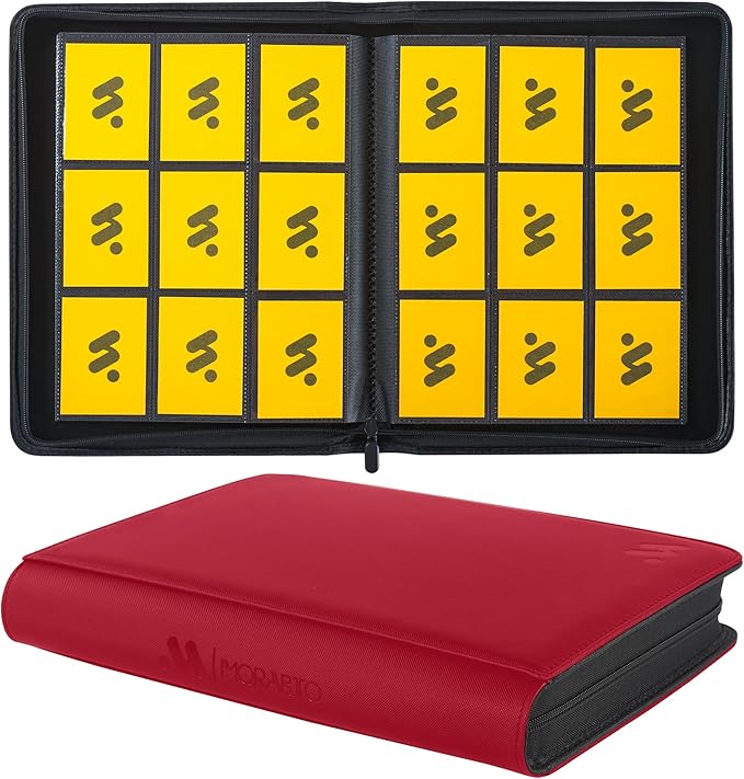 Card Binder 9 Pockets,Trading Card Binder Holds up to 864 Cards with 48 Sleeves,Zipper Card Holder Album Compatible with TCG Card/Game Cards/Sports Card