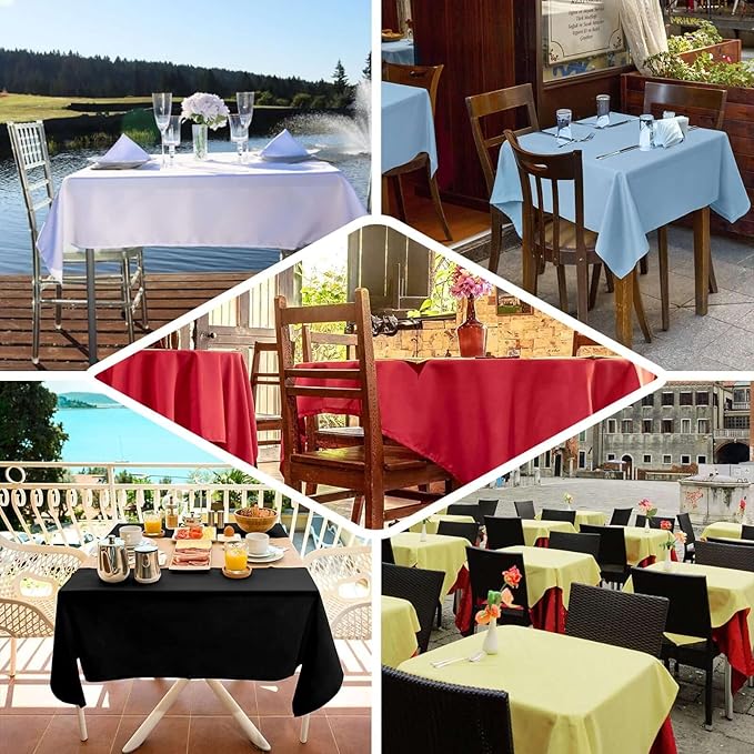 Efavormart 54x54 White Wholesale Linens Seamless Polyester Square Linen Tablecloth for Wedding Banquet Party Restaurant
