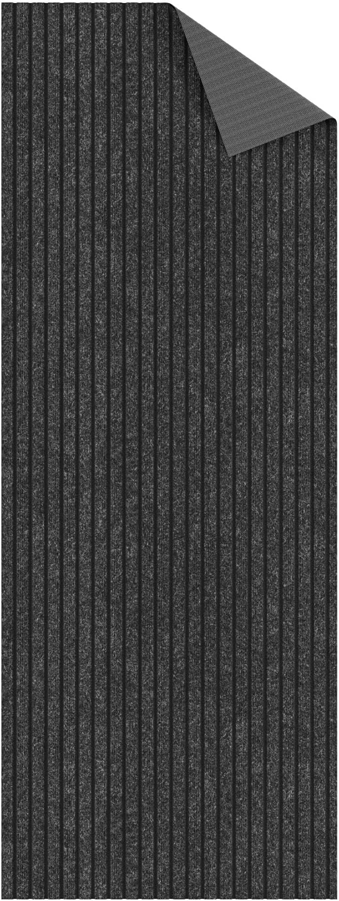 Ottomanson 2'7" x 7' Hallway Runner with Scraper Pile - Extra Durable Non-Slip Rug Mat for Indoor & Outdoor Use - Ideal for Kitchen, Entryway & Garage - High-Traffic Carpet, Black