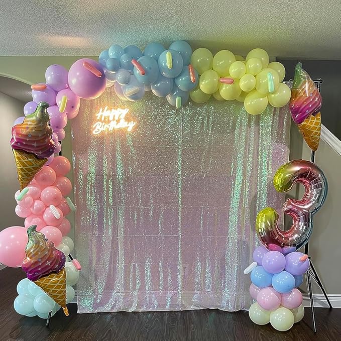 Backdrop Curtain: Iridescent Sequin, 10 x 10 Ft, Single Panel
