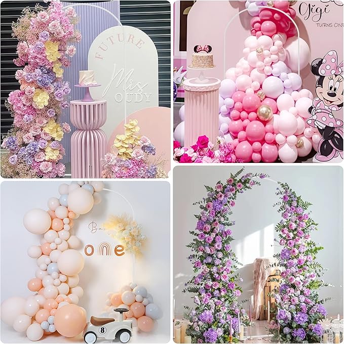 Metal Wedding Arch Backdrop Stand, 6.6 FT White, Indoor and Outdoor Use