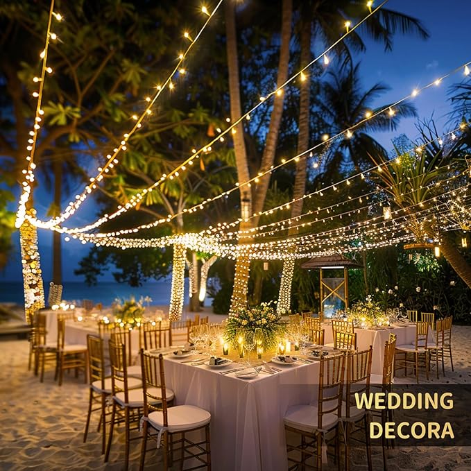 String Lights, 315 Ft Warm White LED Christmas Lights with Remote and Timer