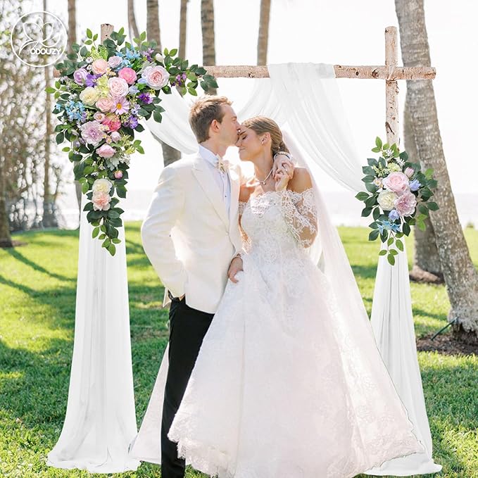 Artificial Flowers Wedding Arch Kit, Foam and Silk Blooms, 20 Plastic Stems