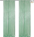 Poise3EHome Mint Green Sequin Backdrop Curtain, 2 Panels, 2FTx8FT, Polyester, for Party Wedding Sequence Decoration