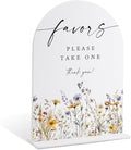 Wedding Signs for Ceremony and Reception, Boho Floral Acrylic Favors Please Take One Sign, Wedding Signage with Stand, Bridal Shower Table Centerpieces, Supplies for Engagement Reception Party, 31