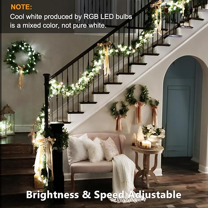 LED String Lights, 66 ft Multicolor with 48-Key Remote and Timer