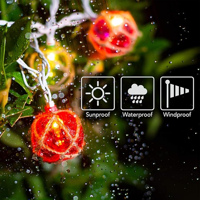 Nautical Fishing Float String Lights, Beach Themed Buoy Lights Set of 10 Multicolor String Lights for Indoor Home Decor and Outdoor Patio Decorations