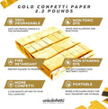 Confetti Paper in Gold, Biodegradable, 2 lb Bulk Pack for Parties