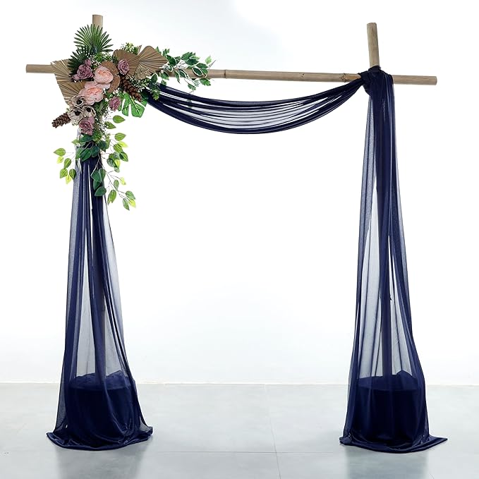 Fabric Panels, Navy Blue Sheer Chiffon, 4 Pack, 30 In x 20 Ft