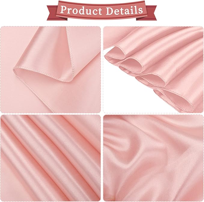 Rose Gold Satin Chair Sashes, 60 Pack, 7 x 108 Inches