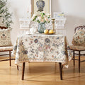 Tablecloth, Square Floral Linen-Polyester Blend, 67 x 67 Inch