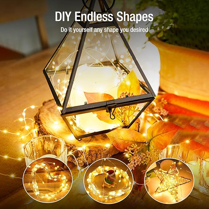 12 Pack Fairy Lights Battery Operated - 7ft 20 Led Twinkle Lights 3 Modes, Bulk Mini String Lights Waterproof for Mason Jars Vases DIY Party Wedding Decoration Christmas -Warm White